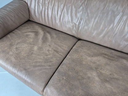 Vintage 2.5 Seater Sofa Taupe Leather Modern Design De Sede Style EB12477
