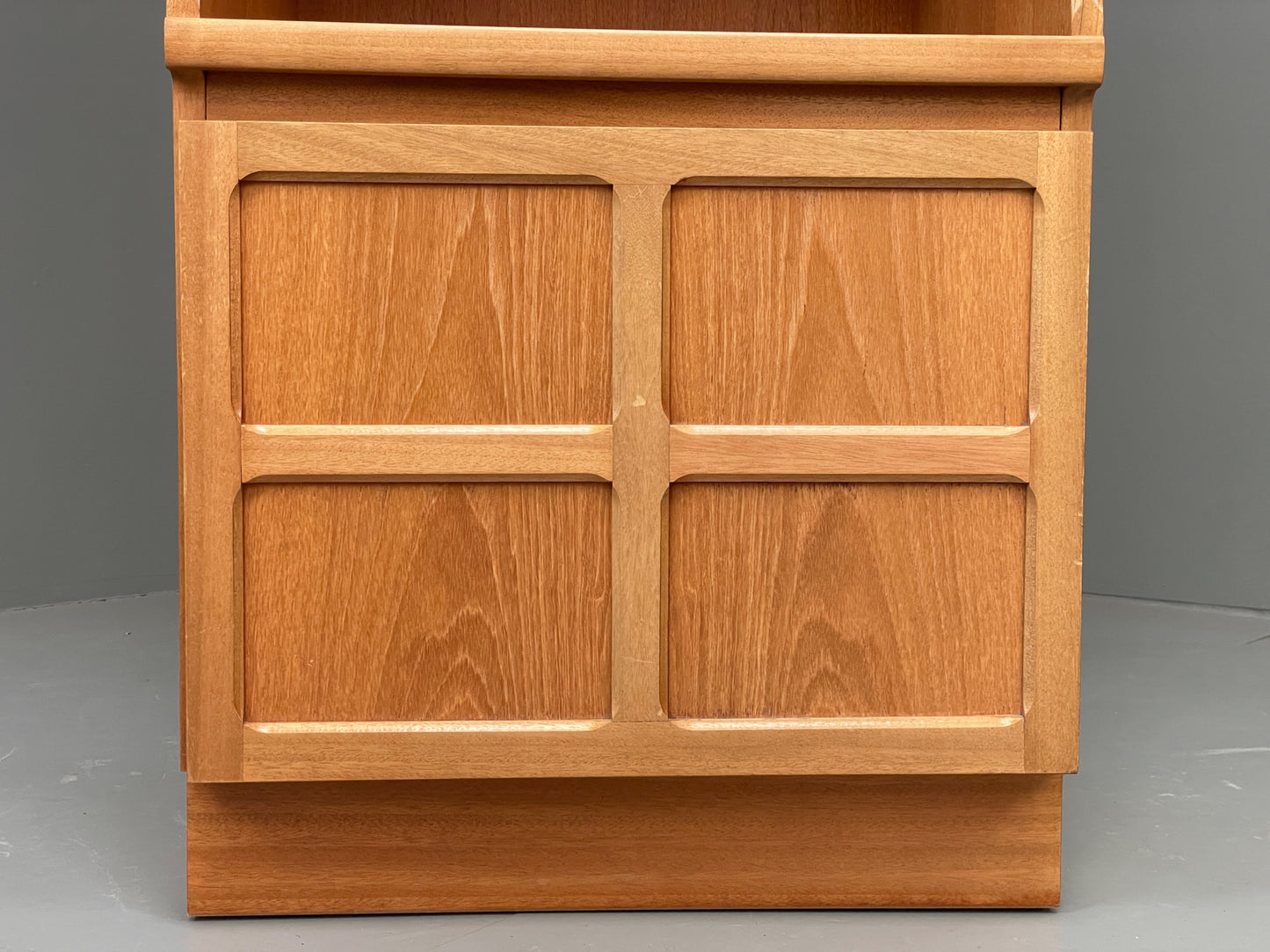 Vintage Nathan Teak Unit Glazed Display Shelving Retro 1970s Squares EB12897