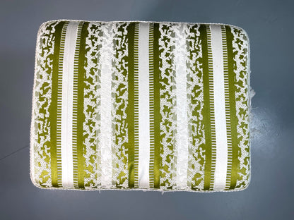 Vintage Danish 1960s Regency Revival Foot Stool White & Green Retro EB06333