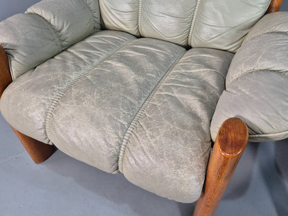 2 Vintage Ekornes Montana Lounge Chairs Teak Frames 1980s Retro MCM EB07995