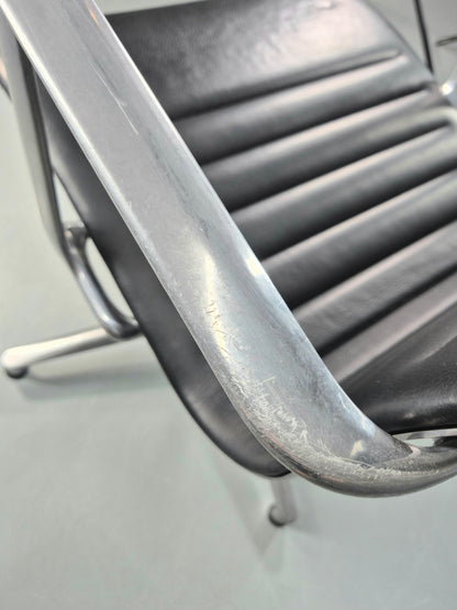 Vintage ICF Eames Style Office Chair Leather and Aluminium EB12241