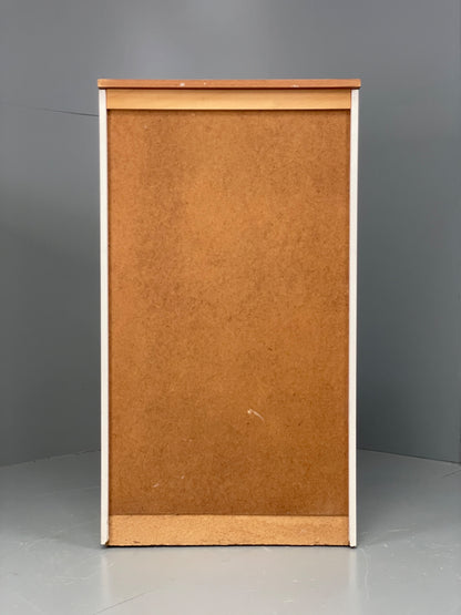 Vintage 1960s Teak Chest Of Drawers Tallboy Mid Century White Retro EB12959