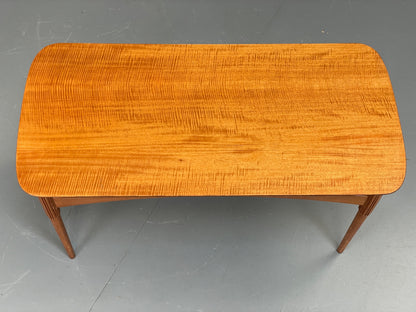 Vintage 1940s Coffee Table Swedish Flamed Mahogany Carved Legs EB11965
