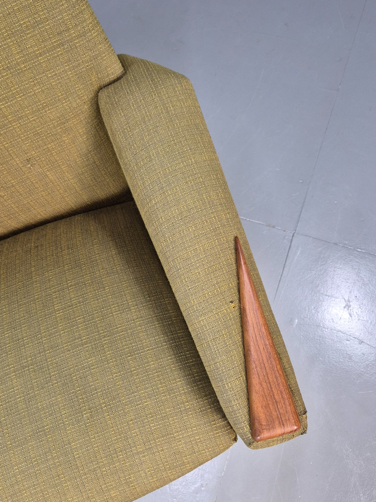 Vintage Mid Century Armchair Danish Original Green Teak Paws 1960s Retro EB8483