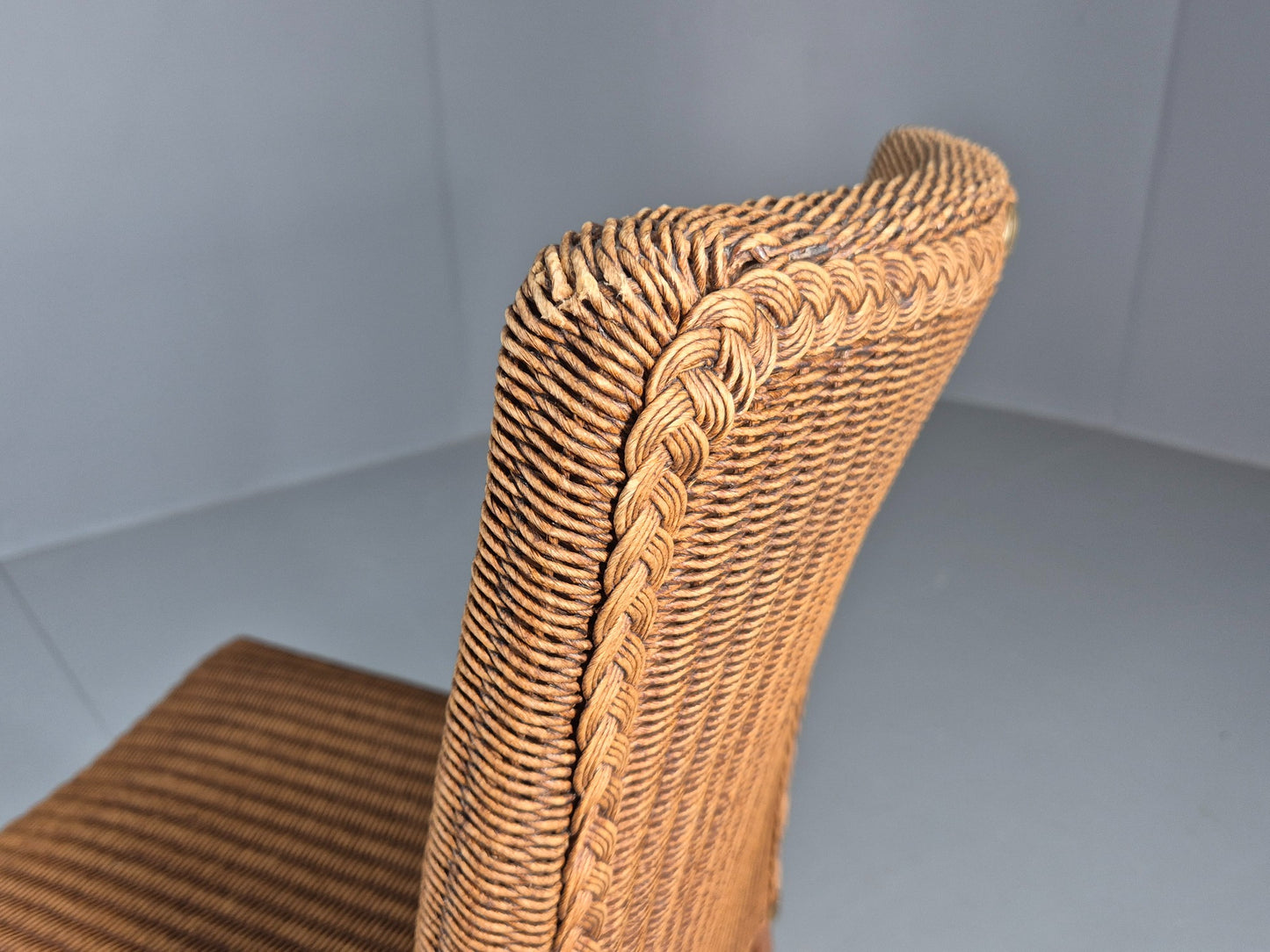 2 Vintage Rattan Dining Chairs 1980s Retro Dutch EB12047