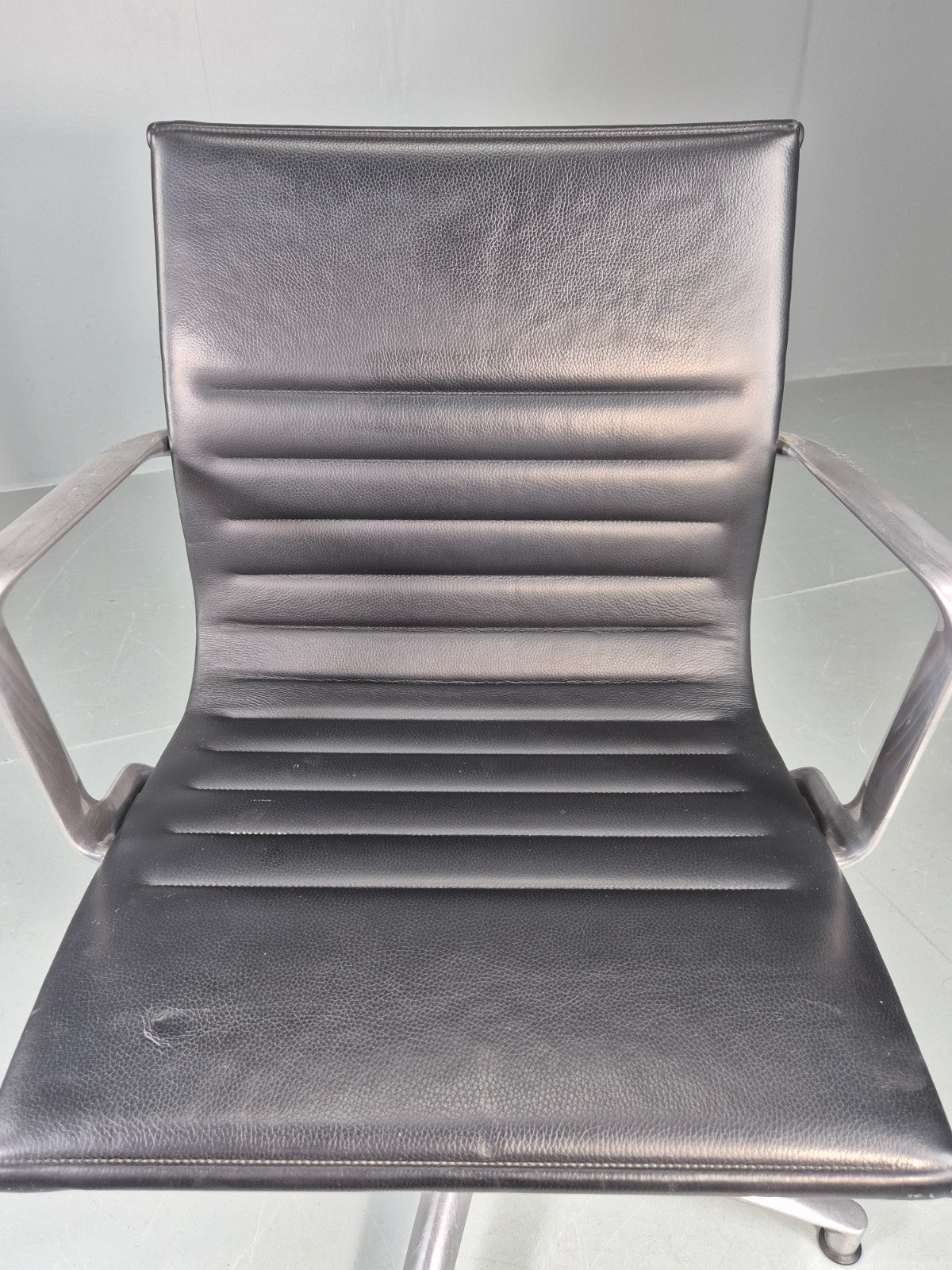 Vintage ICF Eames Style Office Chair Leather and Aluminium EB12241