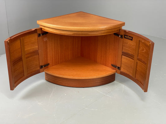 Vintage Nathan Corner Cabinet Teak Squares Design Retro 1970s EB11967