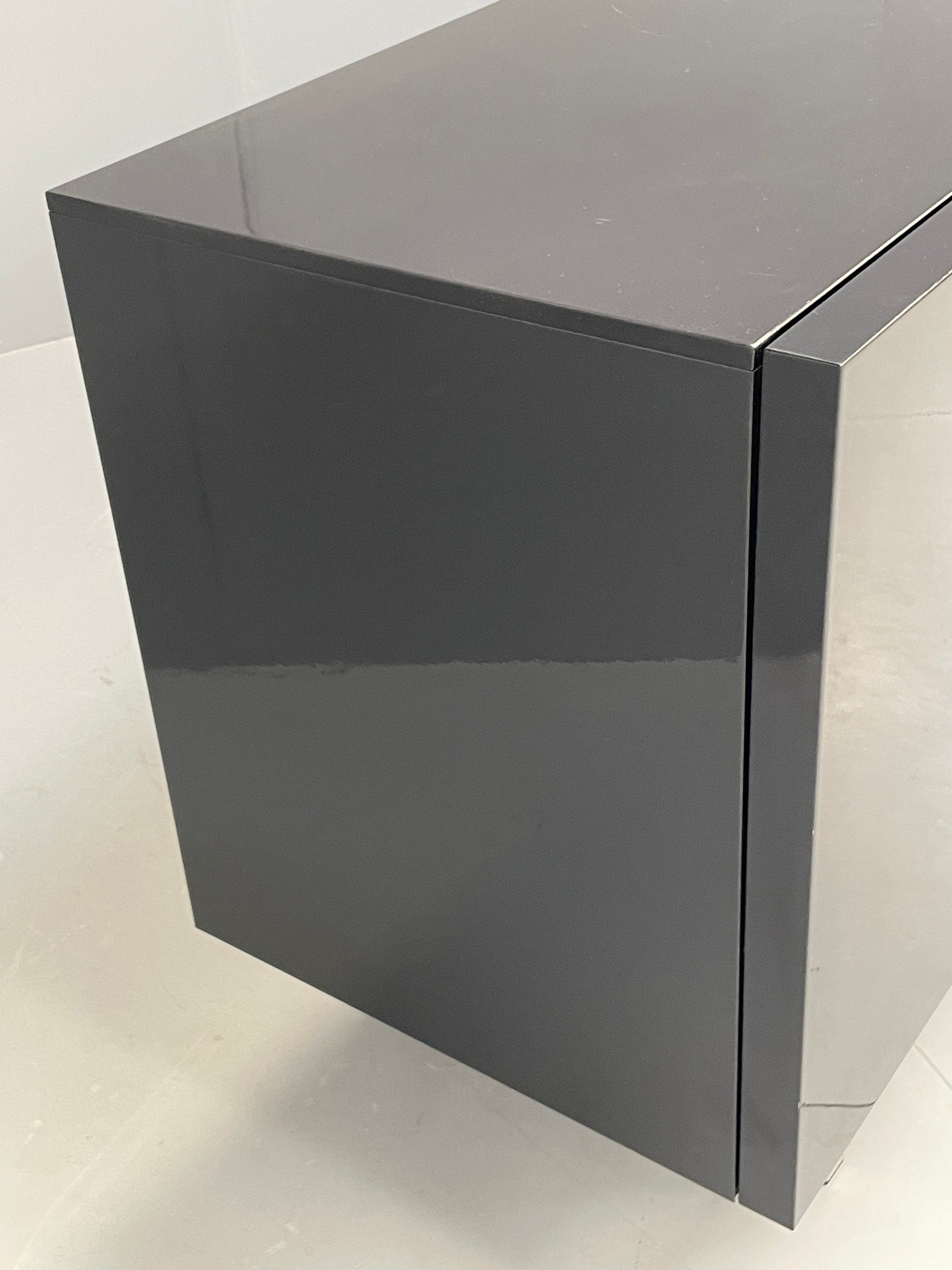 Calligaris Black 'Seattle' Sideboard Modern Italian Lacquered Drawers EB12498