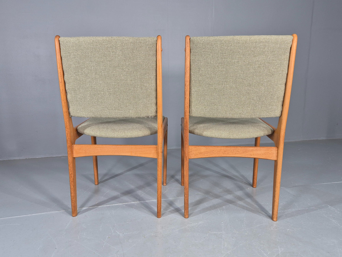 6 Vintage Johannes Dining Chairs Teak Frame 1970s Danish Retro New Seats EB12166