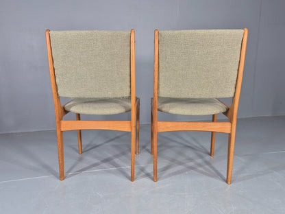 6 Vintage Johannes Dining Chairs Teak Frame 1970s Danish Retro New Seats EB12166