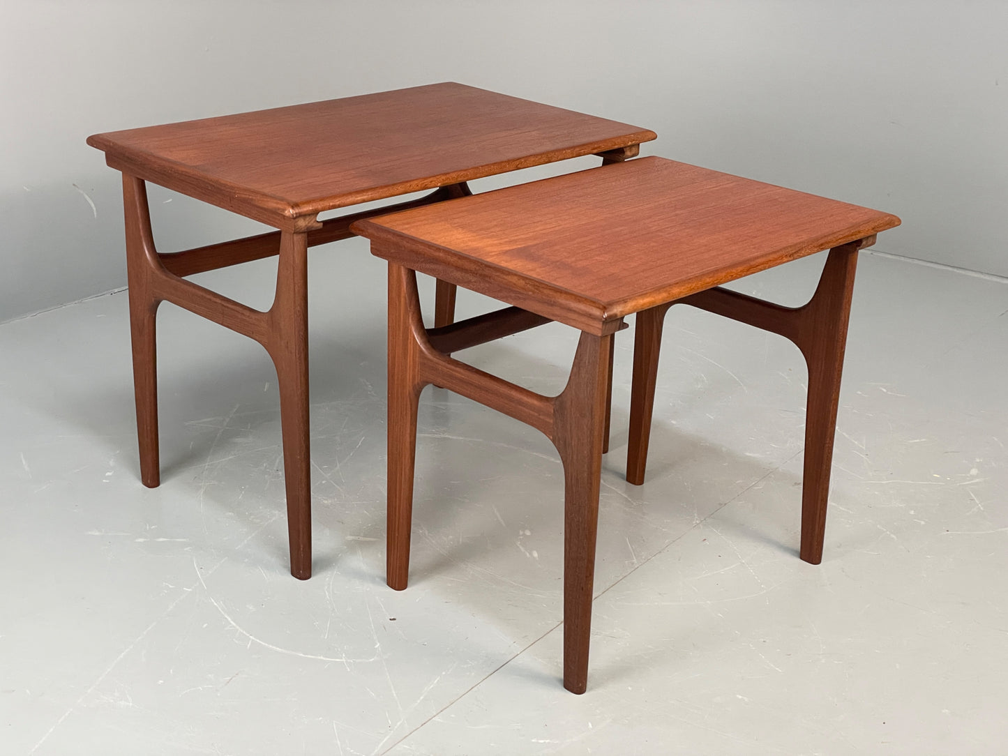 Vintage Teak Nesting Tables By Poul Hundevad Danish Mid Century Pair EB12281