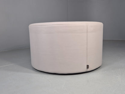 Cube Spaces Round Oversize Ottoman Footstool Leather  EB12251