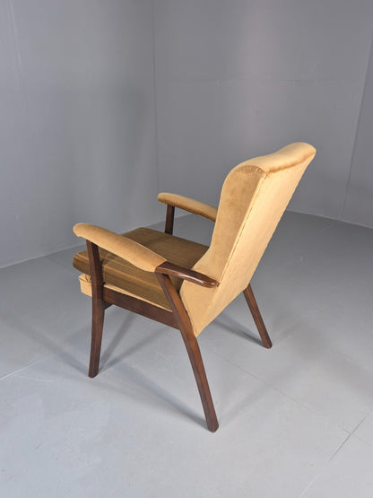 Vintage 1960s Lounge Chair Hardwood Frame with High Back Retro MCM EB11827