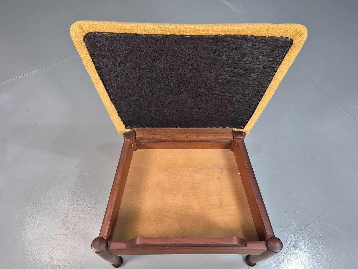Vintage Mid Century Footstool Teak Guy Rogers 1960s Retro Gold EB07909