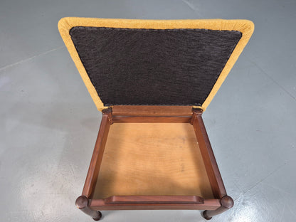 Vintage Mid Century Footstool Teak Guy Rogers 1960s Retro Gold EB07909