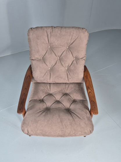Vintage Guy Rogers New Yorker Longe Chair New Upholstery 1970s Retro EB11958
