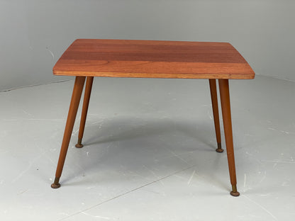 Vintage 1960s Side Table Spindle Legs Mahogany Ply Top Mid Century EB11880
