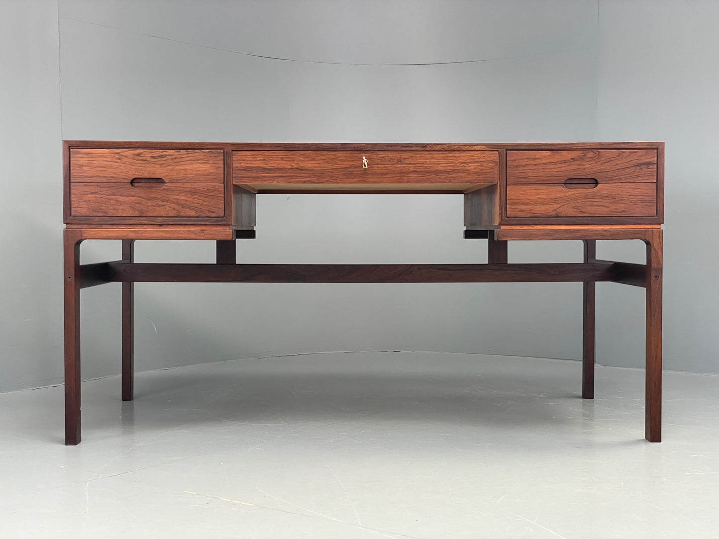 Vintage 1960s Rosewood Desk Arne Wahl Iverson Mid Century Danish Drawer EB12284