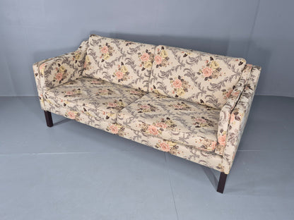 Vintage Danish 2 Seater Sofa 1970s Classical Floral Print Mid Century EB12540