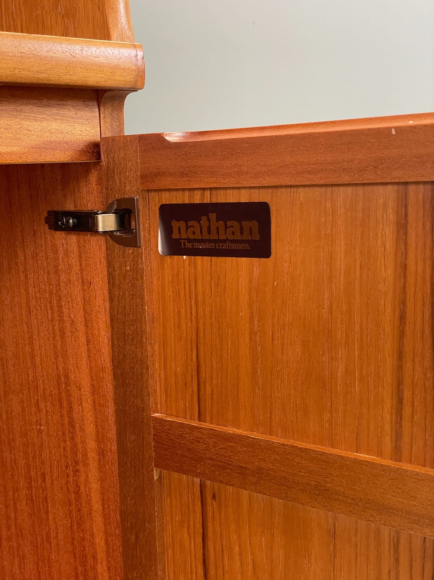 Vintage Teak Media Unit Tv Nathan Squares Design Retro EB11973