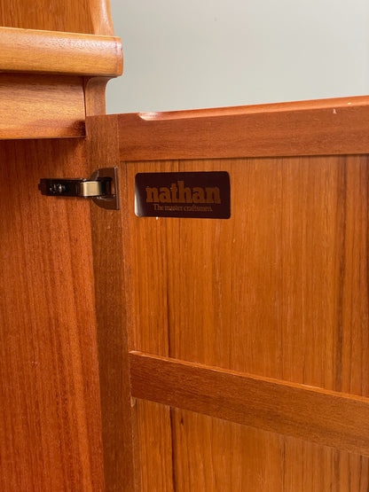 Vintage Teak Media Unit Tv Nathan Squares Design Retro EB11973