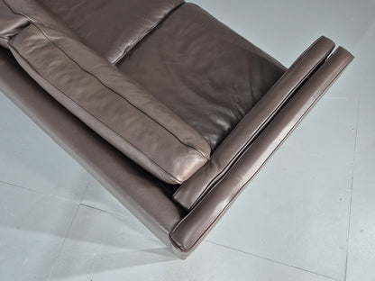 Vintage 2 Seater Sofa Danish Brown Leather 80s Retro MCM Mogensen Style EB12431