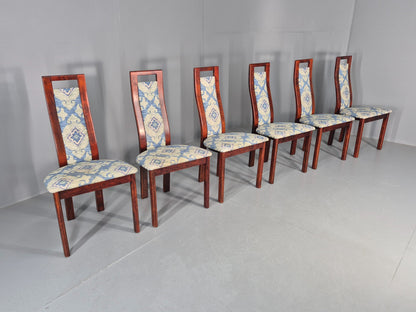 6 Vintage Danish 1980s Dining Chairs Retro Post Modern EB12264