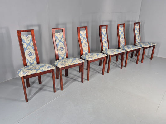 6 Vintage Danish 1980s Dining Chairs Retro Post Modern EB12264