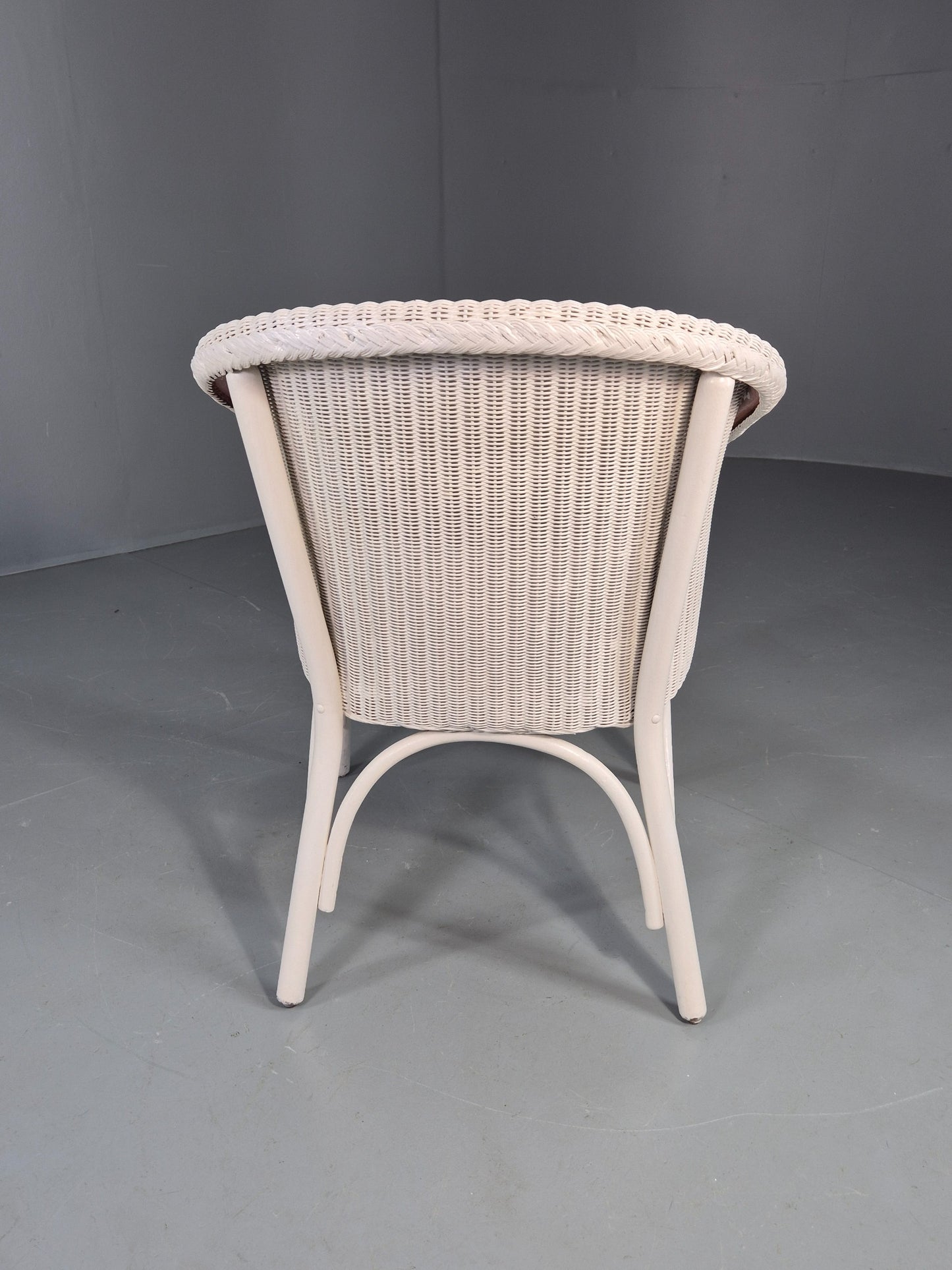 Vintage Lloyd Loom Tub Chair Lusty Brand white Painted 1930s Retro EB12548