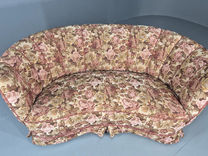 2 Seater Banana Sofa Vintage Danish Art Deco Floral Upholstery  EB10788 V2SS