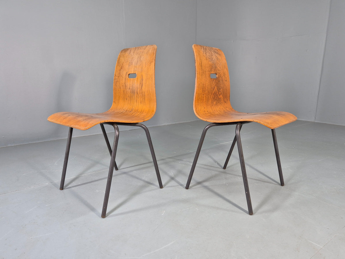 2 Vintage Robin Day Q Stak Chairs for Hille 1950s Design MCM Retro EB13130