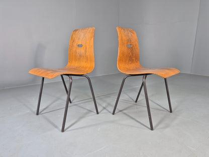 2 Vintage Robin Day Q Stak Chairs for Hille 1950s Design MCM Retro EB13130