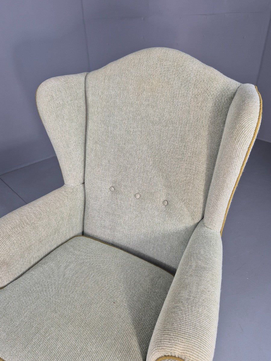 Vintage Danish Wing Back Armchair Cottage Style 1960s Retro Classic EB12672