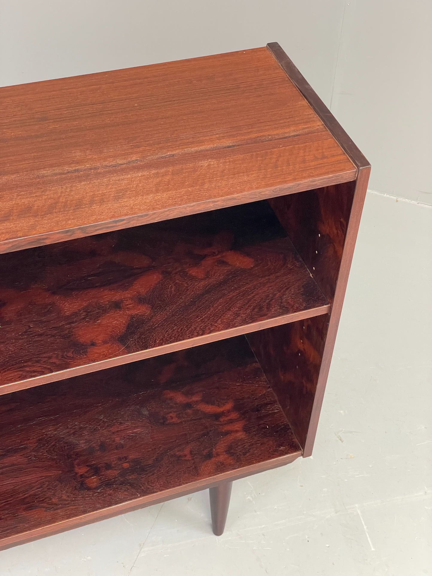 Vintage 1970s Danish Bookcase Darkwood Retro Adjustable Shelving EB12337