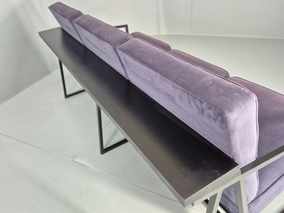 Vintage 3 Seater Sofa Modern Design Orange Box Lossit Purple Velvet  EB12801