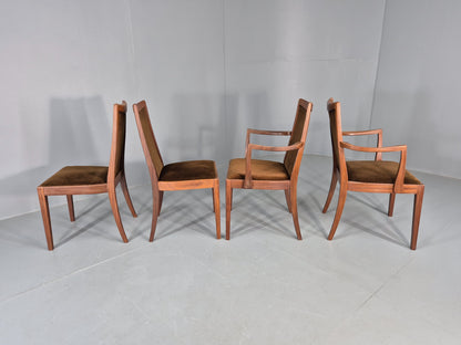 4 Vintage G Plan Dining Chairs Teak Frame Brown Dralon 70s Retro Fresco EB12185