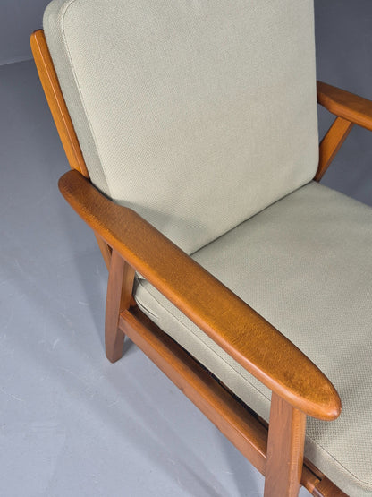 Vintage Mid Century Danish lounge chair Beech Frame 1970s Retro EB11372