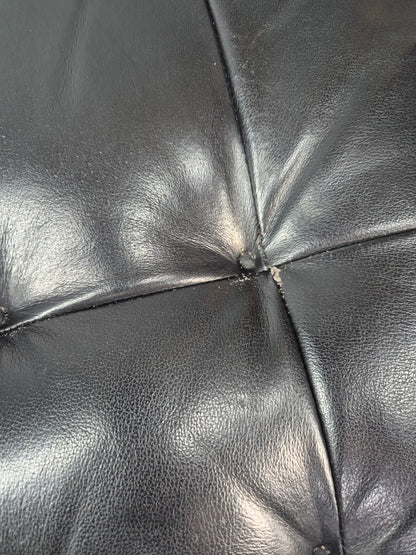 Vintage Danish Faux Leather Lounge Chair Bent Wood Frame 1980s Retro EB13074