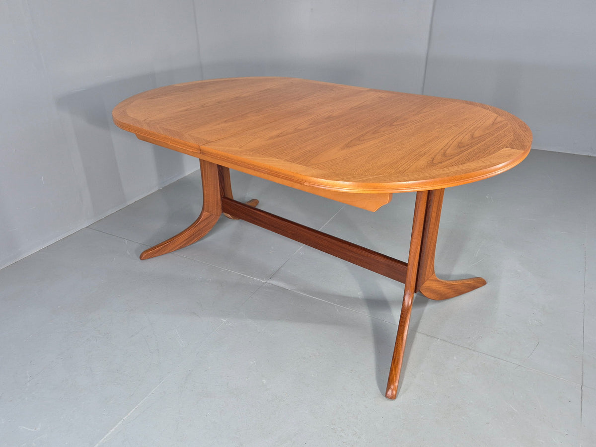 Vintage Oval Teak Dining Table Extending Parker Knoll 1980s Retro EB13140