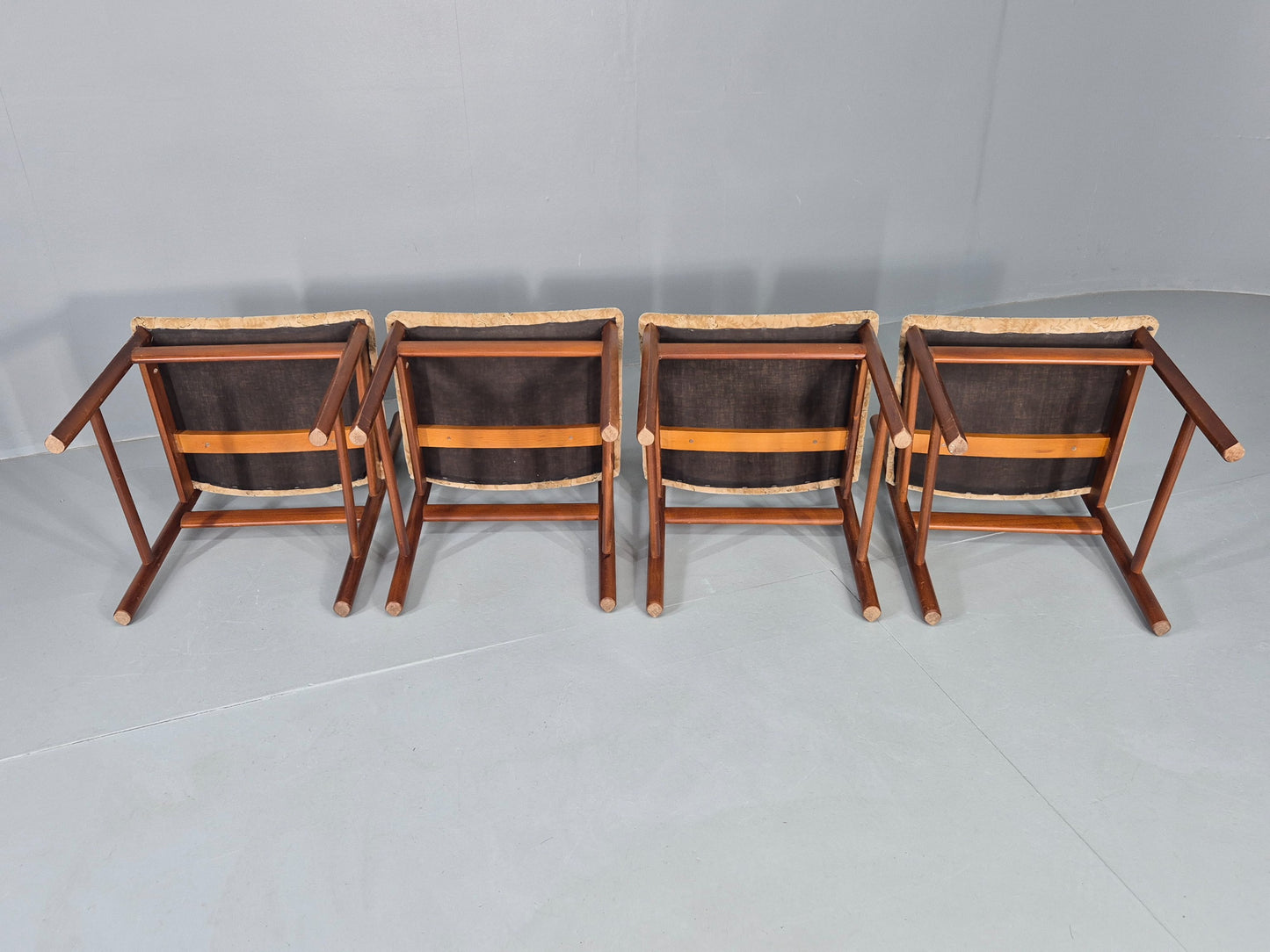 4 Vintage Teak Dining Chairs White and Newton 1960s Retro MCM EB12254