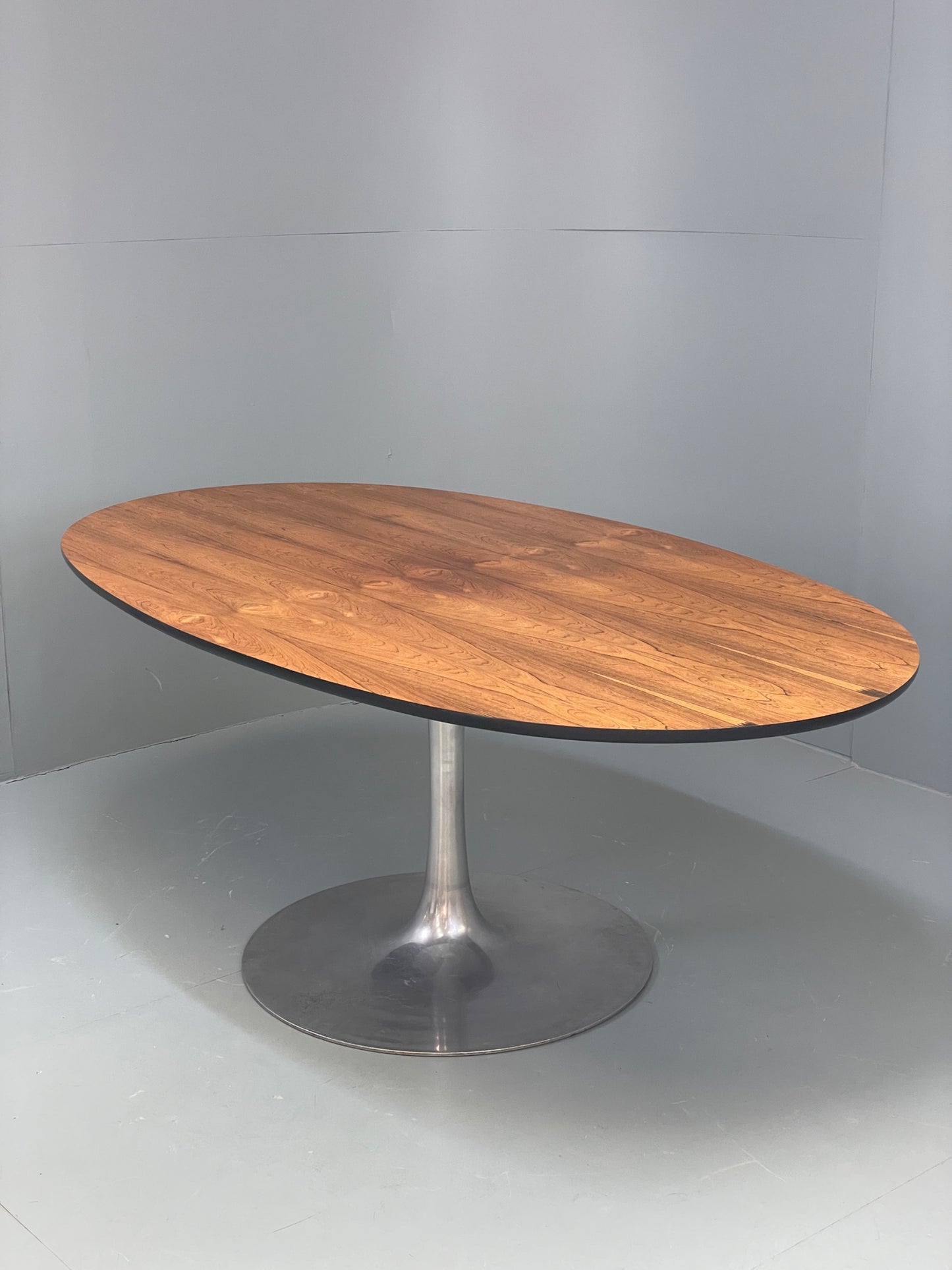 Vintage Arkana Tulip Table Oval Aluminium Base 1960s Maurice Burke EB11877