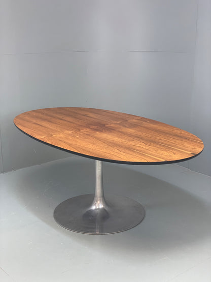 Vintage Arkana Tulip Table Oval Aluminium Base 1960s Maurice Burke EB11877