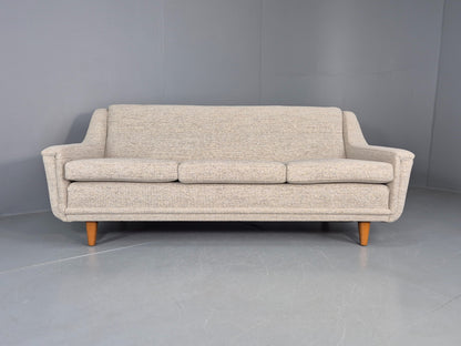 Vintage 3 Seater Midcentury Sofa 1960s Danish New Upholstery Retro EB12262
