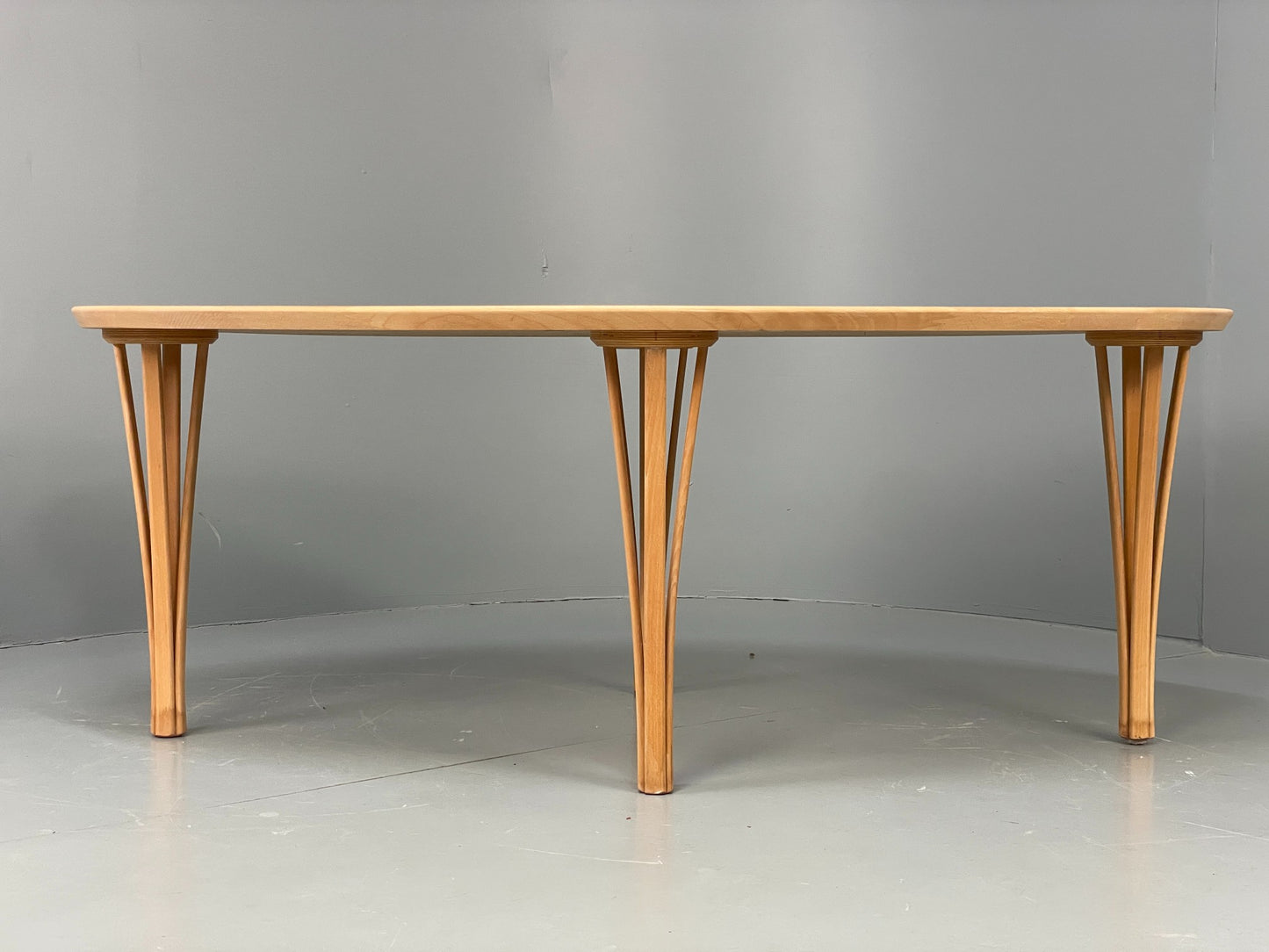 Danish Oval Coffee Table By Haslev Solid Beech Scandinavian EB12211