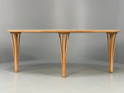 Danish Oval Coffee Table By Haslev Solid Beech Scandinavian EB12211