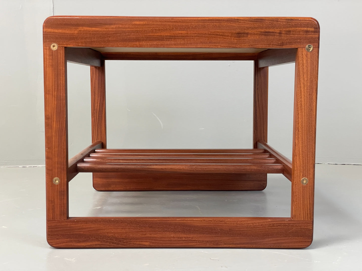 Vintage Side Table Teak Tile Topped 1970s Mid Century Retro Shelf EB12828