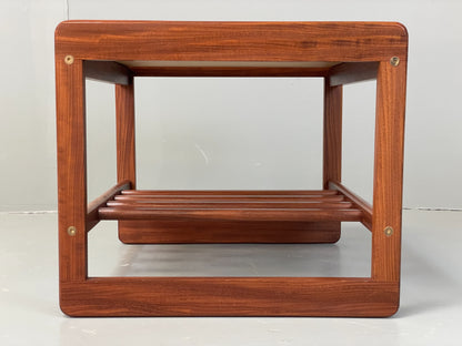 Vintage Side Table Teak Tile Topped 1970s Mid Century Retro Shelf EB12828