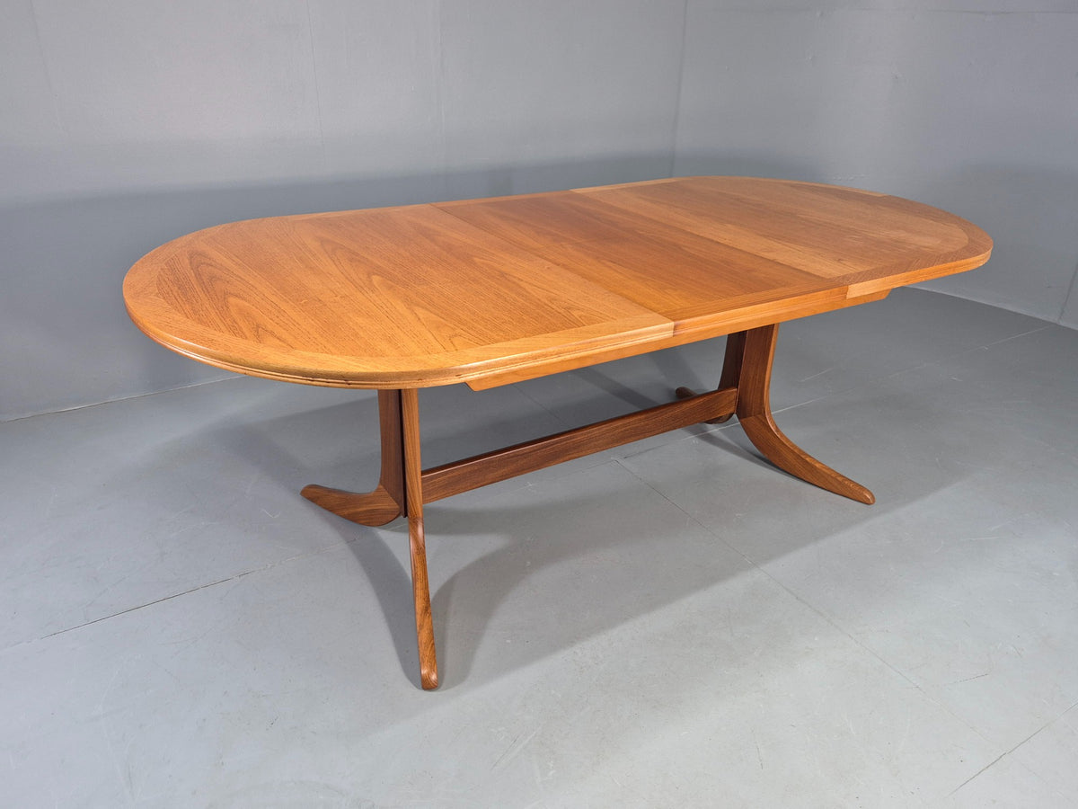 Vintage Oval Teak Dining Table Extending Parker Knoll 1980s Retro EB13140