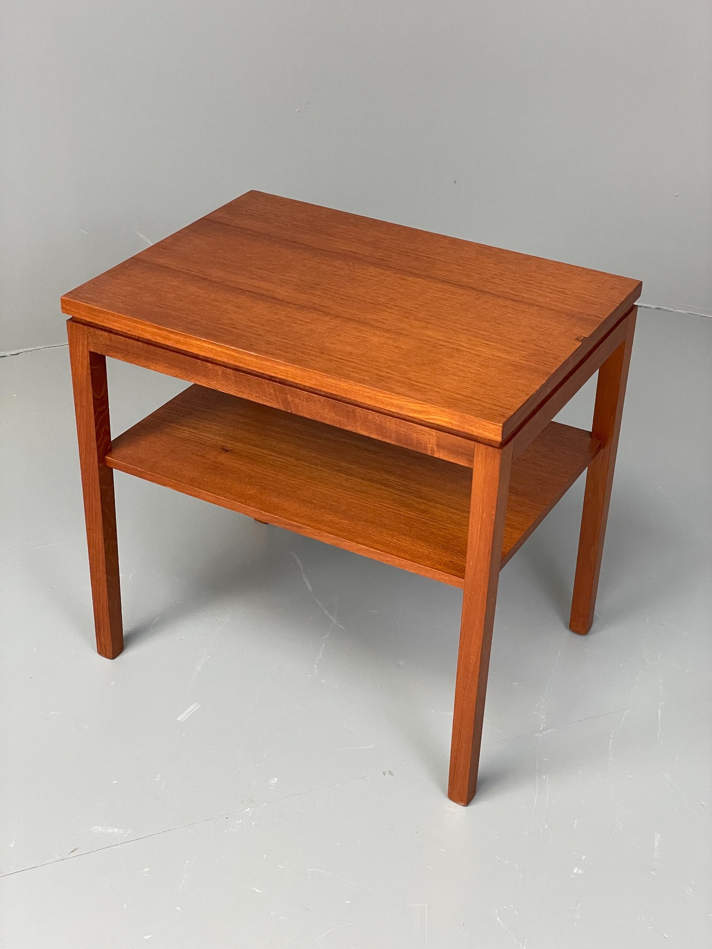 Vintage Side Table Teak 1960s Danish Mid Century Retro Magazine Shelf EB12810