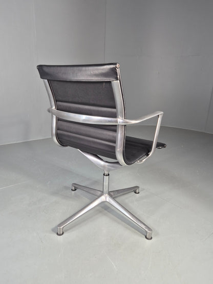 Vintage ICF Eames Style Office Chair Leather and Aluminium EB12243